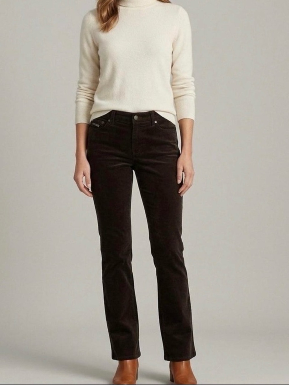 POLO Ralph Lauren Women’s Brown corduroy mid rise straight leg pants - Picture 1 of 8